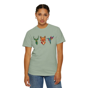 Geometric Forest Animals Tee - Heavyweight Cotton - Dipaliz - T-shirts