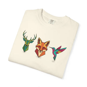 Geometric Forest Animals Tee - Heavyweight Cotton - Dipaliz - T-shirts