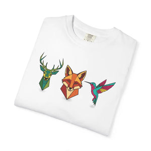 Geometric Forest Animals Tee - Heavyweight Cotton - Dipaliz - T-shirts