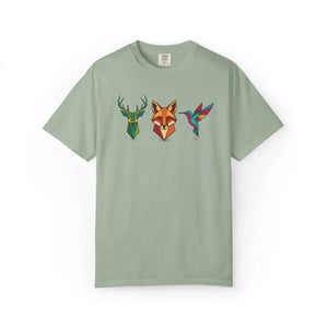Geometric Forest Animals Tee - Heavyweight Cotton - Dipaliz - T-shirts