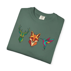 Geometric Forest Animals Tee - Heavyweight Cotton - Dipaliz - T-shirts