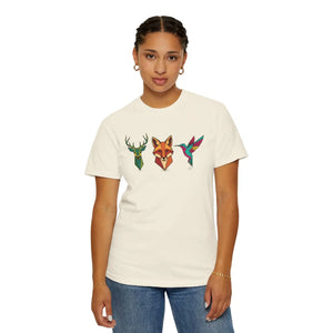 Geometric Forest Animals Tee - Heavyweight Cotton - Dipaliz - T-shirts