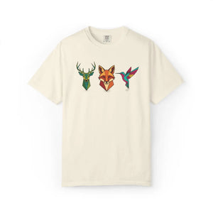 Geometric Forest Animals Tee - Heavyweight Cotton - Dipaliz - T-shirts