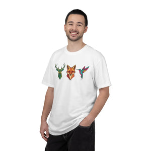 Geometric Forest Animals Tee - Heavyweight Cotton - Dipaliz - T-shirts