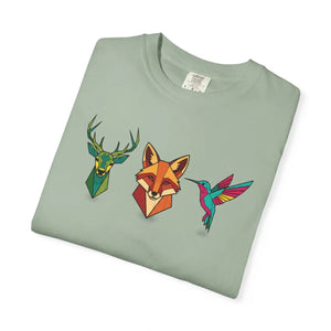 Geometric Forest Animals Tee - Heavyweight Cotton - Dipaliz - T-shirts