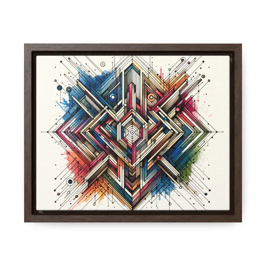 Geometric Glam Canvas Wrap: Elevate your Space - 10″ x 8″ / Walnut / Premium Gallery Wraps (1.25″)