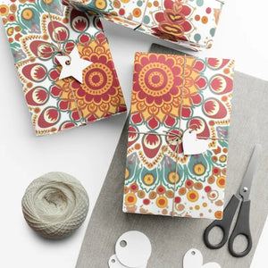 Geometric Gift Wrap Two Fab Finishes Bliss Dipaliz - 30’’ x 144’’ / Satin - Wrapping