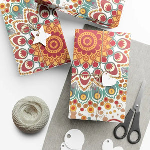 Geometric Gift Wrap Two Fab Finishes Bliss Dipaliz - 30’’ x 72’’ / Satin - Wrapping