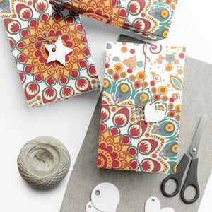 Geometric Gift Wrap Two Fab Finishes Bliss Dipaliz - 30’’ x 20’’ / Satin - Wrapping