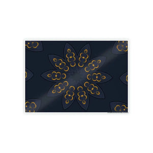 Poster - Mandal Geometric Pattern Navy Blue Wall - Dipaliz 23.4’’ x 16.5’’ (horizontal) / Glossy