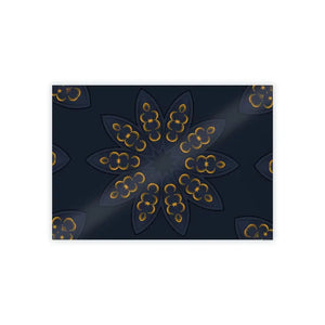 Poster - Mandal Geometric Pattern Navy Blue Wall - Dipaliz 46.8’’ x 33.1’’ (horizontal) / Glossy
