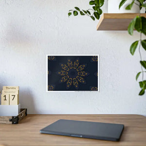 Poster - Mandal Geometric Pattern Navy Blue Wall - Dipaliz