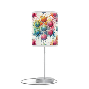 Vibrant Pattern Lamp on Stand - Geometrical Design - Dipaliz - White / Silver / one Size - Lamps