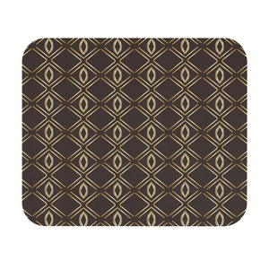 Geometric Gold Lattice Mouse Pad - Elegant Brown Desk Mat - Dipaliz - 9’’ × 8’’ / Rectangle - Computer Accessories