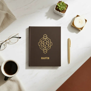 Geometric Gold Monogram Hardcover Journal - Dipaliz - Journals