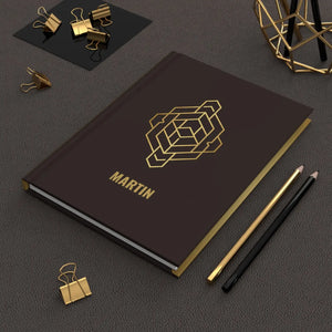 Geometric Gold Monogram Hardcover Journal - Dipaliz - Journals