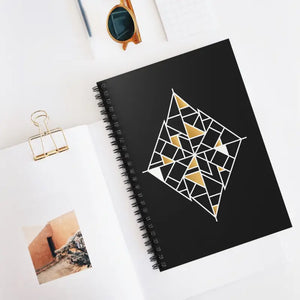 Geometric Gold Mosaic Spiral Notebook - Ruled Journal - Dipaliz - one Size - Paper Products