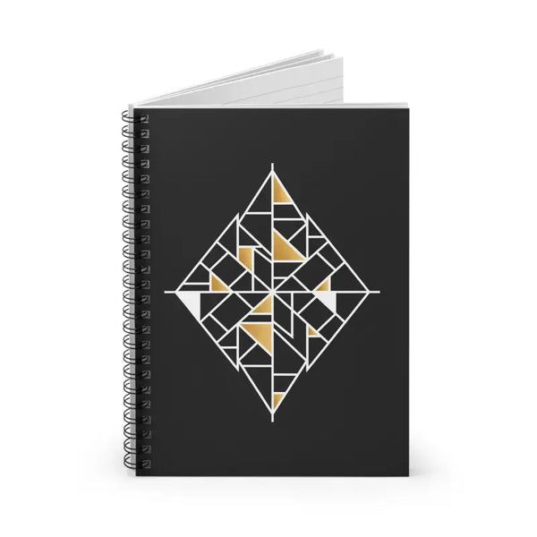 Geometric Gold Mosaic Spiral Notebook - Ruled Journal - Dipaliz - one Size - Paper Products