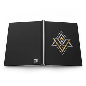 Emblem Hardcover Journal - Geometric Gold and Silver Design - Dipaliz - Paper Products