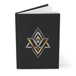 Emblem Hardcover Journal - Geometric Gold and Silver Design - Dipaliz - Paper Products