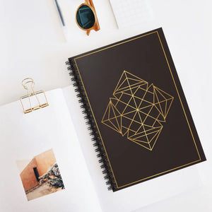 Geometric Gold Spiral Notebook - Metal Binding - Dipaliz - Journals