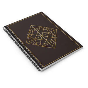 Geometric Gold Spiral Notebook - Metal Binding - Dipaliz - Journals