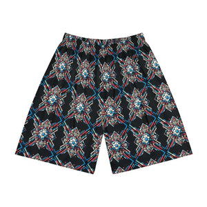 Mens Sports Shorts - Geometric Pattern Bold Athletic - Dipaliz