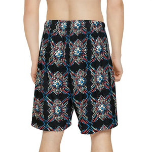 Mens Sports Shorts - Geometric Pattern Bold Athletic - Dipaliz