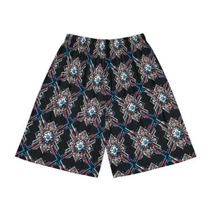 Mens Sports Shorts - Geometric Pattern Bold Athletic - Dipaliz