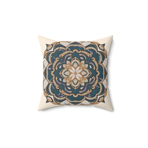 Geometric Mandal Pattern – Spun Polyester Square - Dipaliz - Throw Pillows