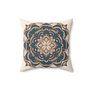 Geometric Mandal Pattern – Spun Polyester Square - Dipaliz - Throw Pillows
