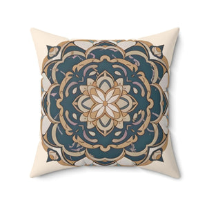 Geometric Mandal Pattern – Spun Polyester Square - Dipaliz - Throw Pillows