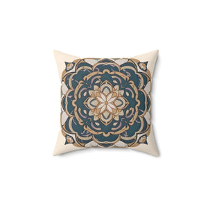 Geometric Mandal Pattern – Spun Polyester Square - Dipaliz - Throw Pillows