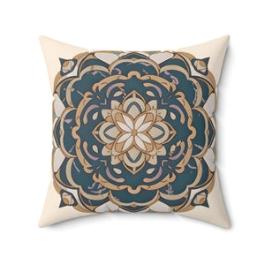 Geometric Mandal Pattern – Spun Polyester Square - Dipaliz - Throw Pillows