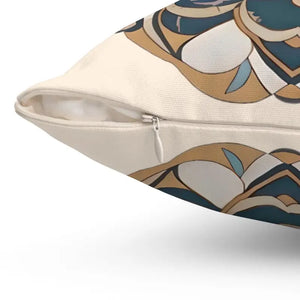 Geometric Mandal Pattern Spun Polyester Square Pillow - Dipaliz - Throw Pillows