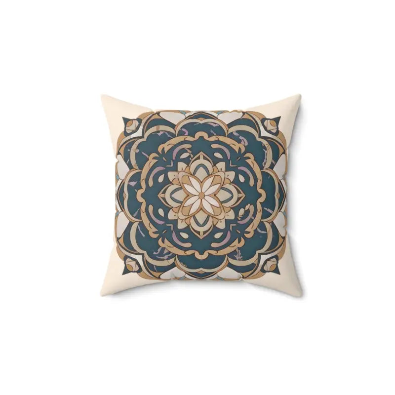 Geometric Mandal Pattern Polyester Pillow for Instant Ambiance Boost - 14’’ × Home Decor