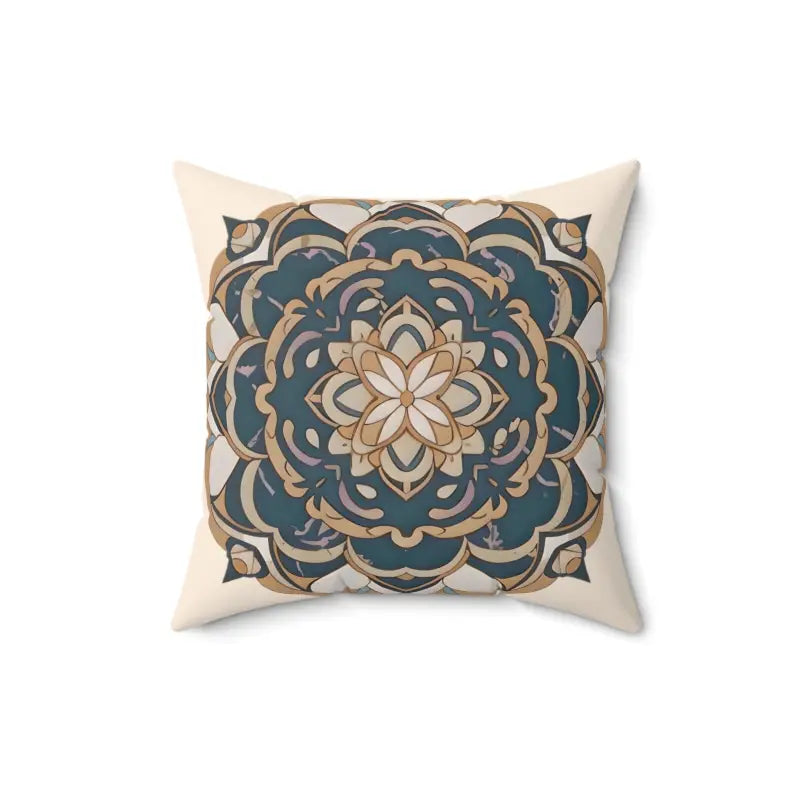 Geometric Mandal Pattern Polyester Pillow for Instant Ambiance Boost - 16’’ × Home Decor