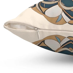 Geometric Mandal Pattern Spun Polyester Square Pillow - Dipaliz - Throw Pillows