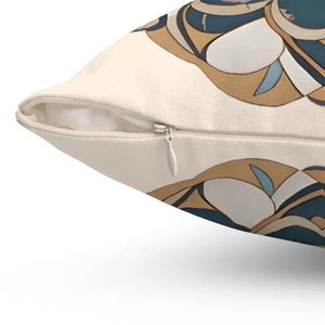 Geometric Mandal Pattern Spun Polyester Square Pillow - Dipaliz - Throw Pillows