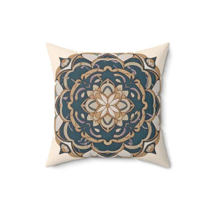 Geometric Mandal Pattern Spun Polyester Square Pillow - Dipaliz - Throw Pillows