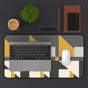 Geometric Gray Desk Mat - Mid-century Neoprene - Dipaliz - Mouse Pads