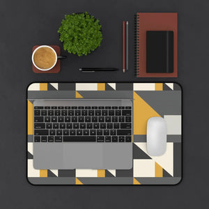 Geometric Gray Desk Mat - Mid-century Neoprene - Dipaliz - Mouse Pads