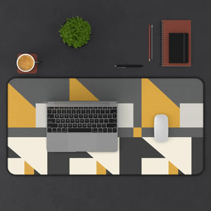 Geometric Gray Desk Mat - Mid-century Neoprene - Dipaliz - Mouse Pads