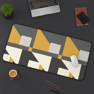Geometric Gray Desk Mat - Mid-century Neoprene - Dipaliz - Mouse Pads