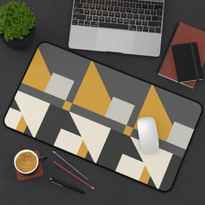 Geometric Gray Desk Mat - Mid-century Neoprene - Dipaliz - Mouse Pads