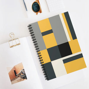 Modern Abstract Ruled Journal - Geometric Mustard Spiral - Dipaliz - Journals