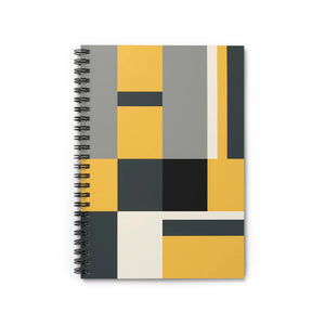 Modern Abstract Ruled Journal - Geometric Mustard Spiral - Dipaliz - Journals