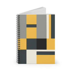 Modern Abstract Ruled Journal - Geometric Mustard Spiral - Dipaliz - Journals