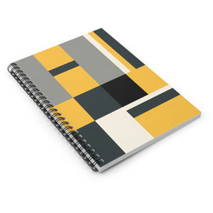 Modern Abstract Ruled Journal - Geometric Mustard Spiral - Dipaliz - Journals