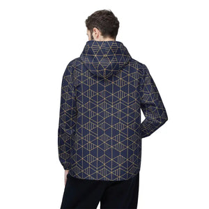 Outerwear - Geometric Navy Panel Windbreaker Jacket